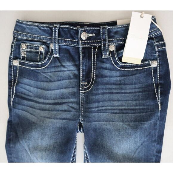 Miss Me M9176BV Women's Sz 27 Dark Blue Aztec Haze Mid-Rise Bootcut Jeans - Picture 5 of 14